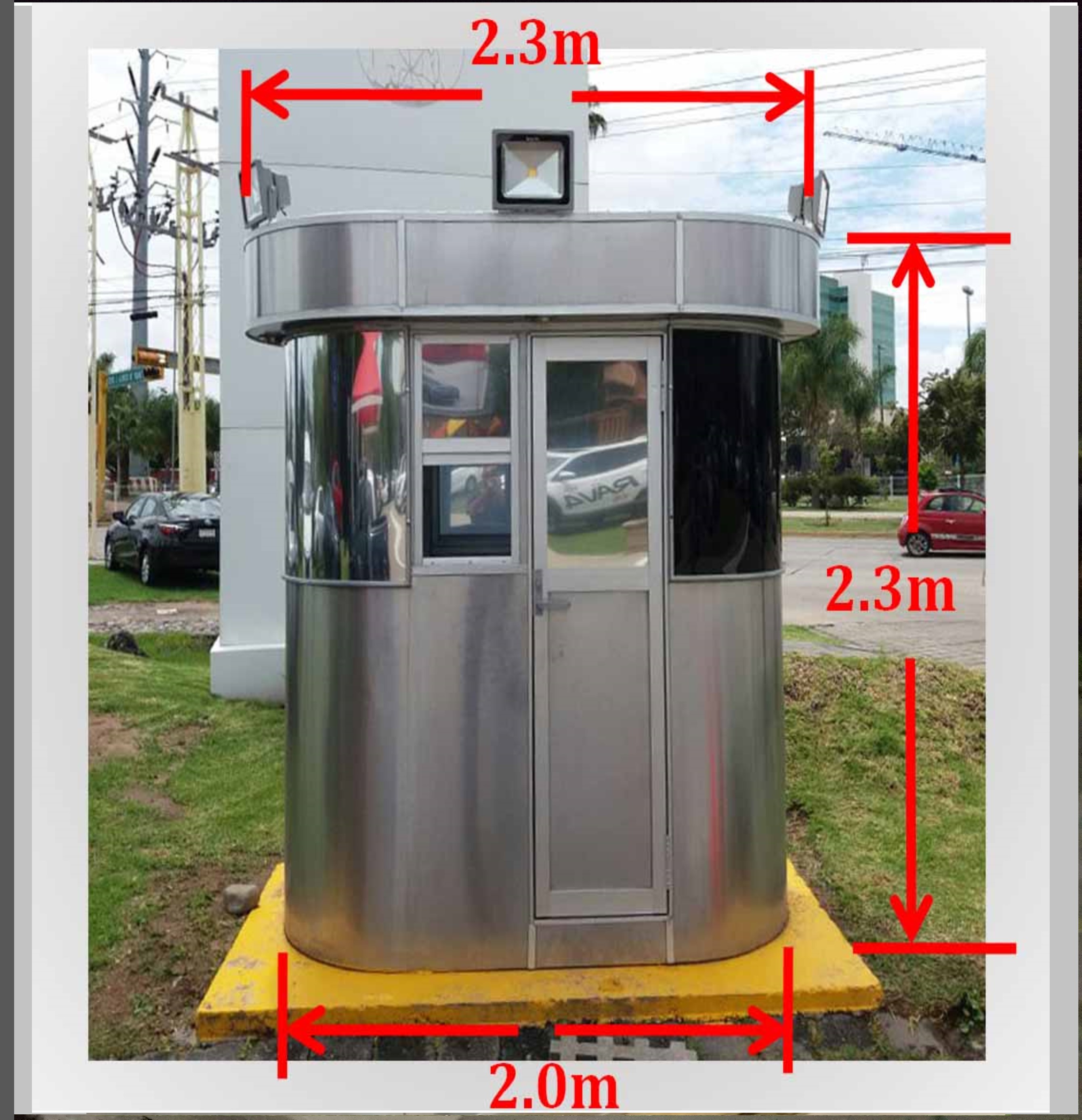 Dimensiones de caseta de vigilancia cronoteq-security