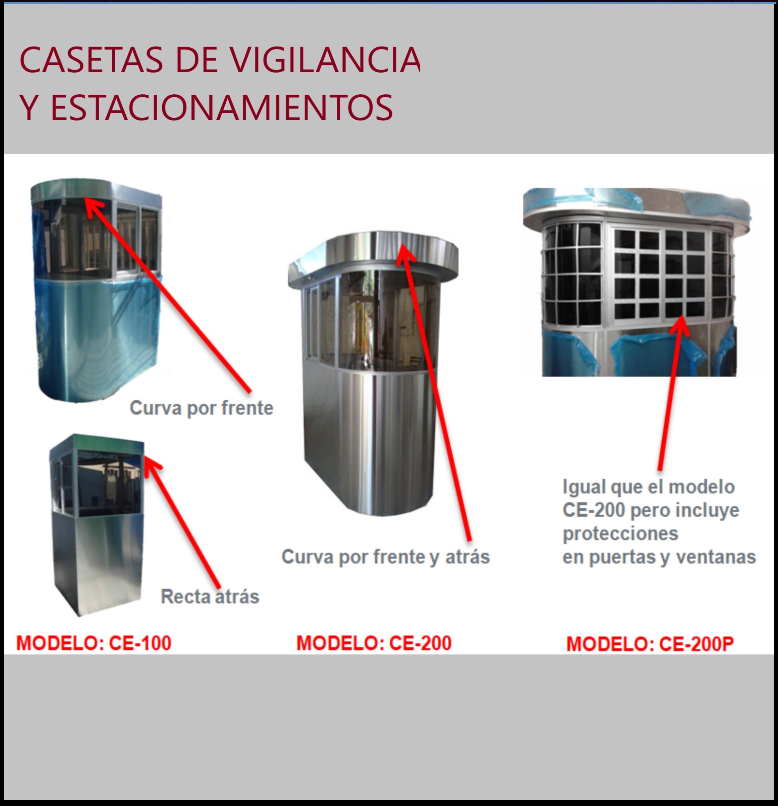 Modelos de casetas para ESTACIONAMIENTOS y Vigilancia cronoteq-security.com